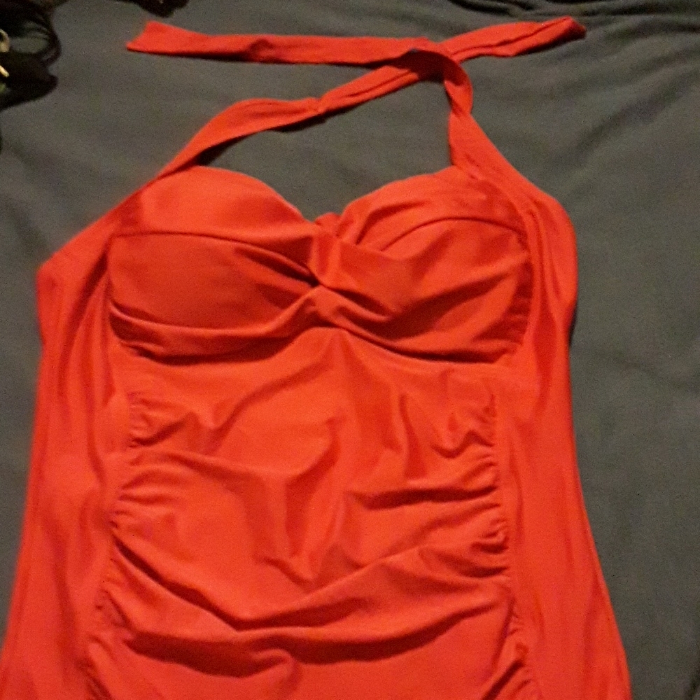 One piece red swimsuit